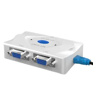 2 Port VGA KVM Switch 2 In 1 Out Auto Switcher For USB Keyboard And Mouse Sharing