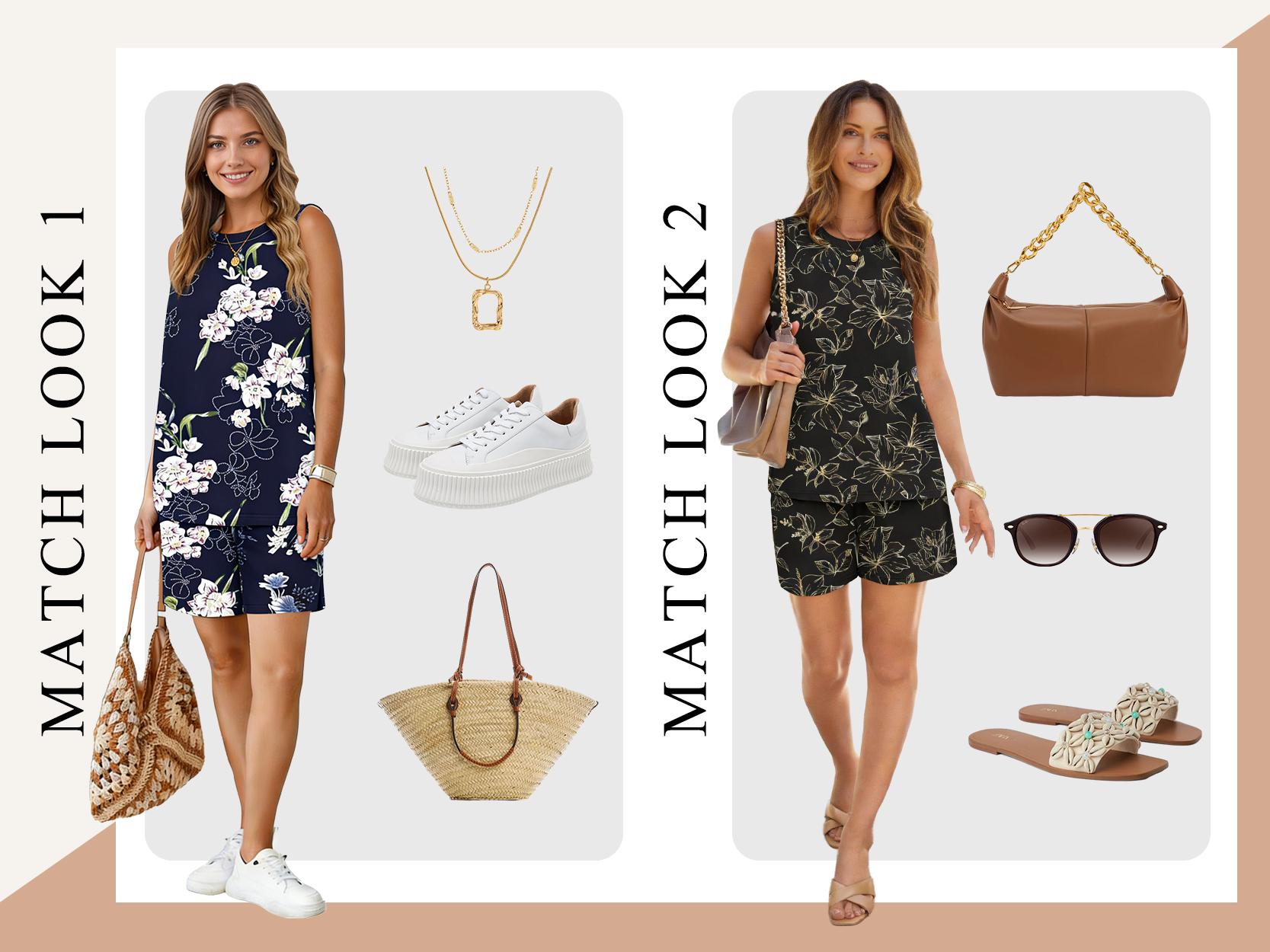 AUSELILY Cloud Soft 2 Piece Sets for Women Crew Neck Sleeveless Top and Shorts Lounge Casual Home Outfit