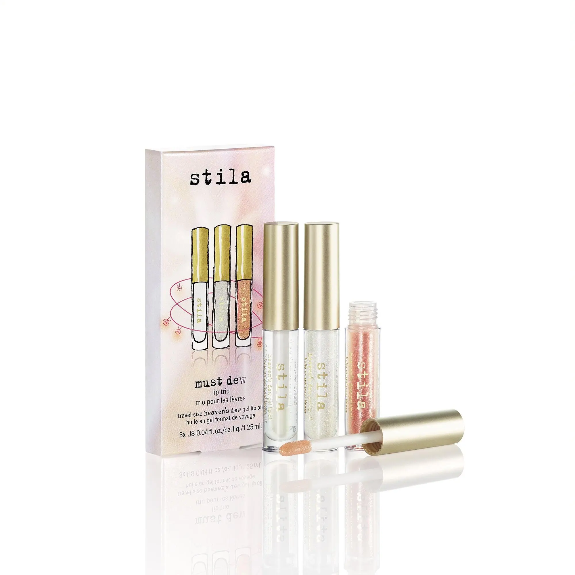 Stila Must Dew Lip Oil Trio - Rain Drop + Supernova + Kitten Komet