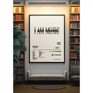 [ SALE UP 45% - UNFRAMED ]  I AM MUSIC Poster, Opium Aesthetic Rap Wall Art, Modern Hip Hop Bedroom Decor