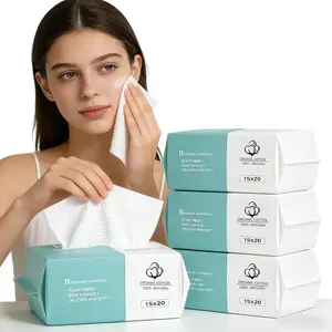 Disposable Face Towels, Plant Based Tissue, 4Packs Face Towelettes for Washing & Drying, Soft Dry Wipes Facial Tissue for Travel, Camping, Home Hand Wipes, Napkin, Korean Facial Cleansing Cloths