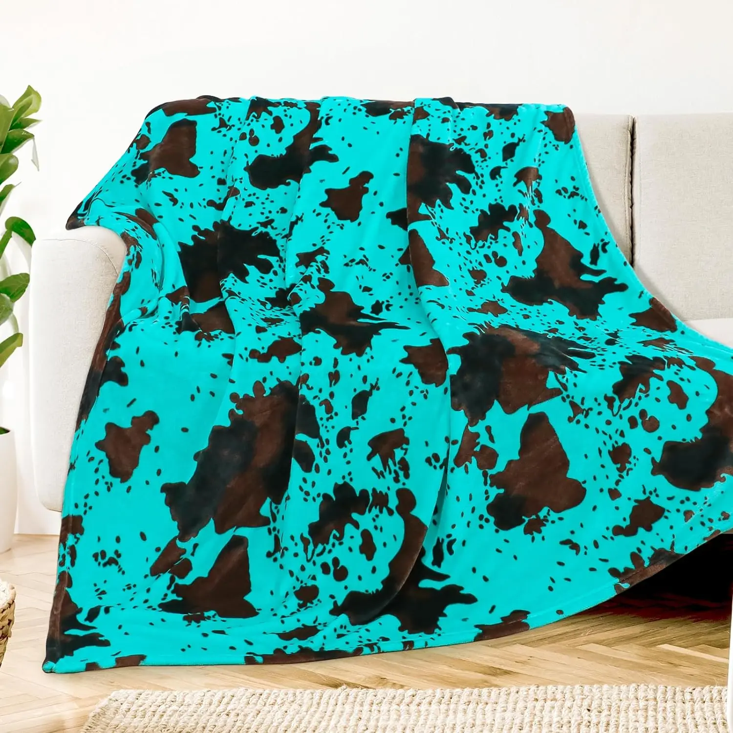 Abstract Printed Soft Throw Blanket, 1 Count Lightweight Cozy Bed Couch Blanket, Warm Napping Machine Washable Blanket for Home Office Travel, Flannel Fleece Blanket