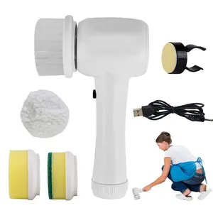 Electric Spin Scrubber, 4-in-1 Cordless Handheld Cleaning Brush — Rechargeable Power Scrubber for Bathroom, Tile, Tub & Kitchen
