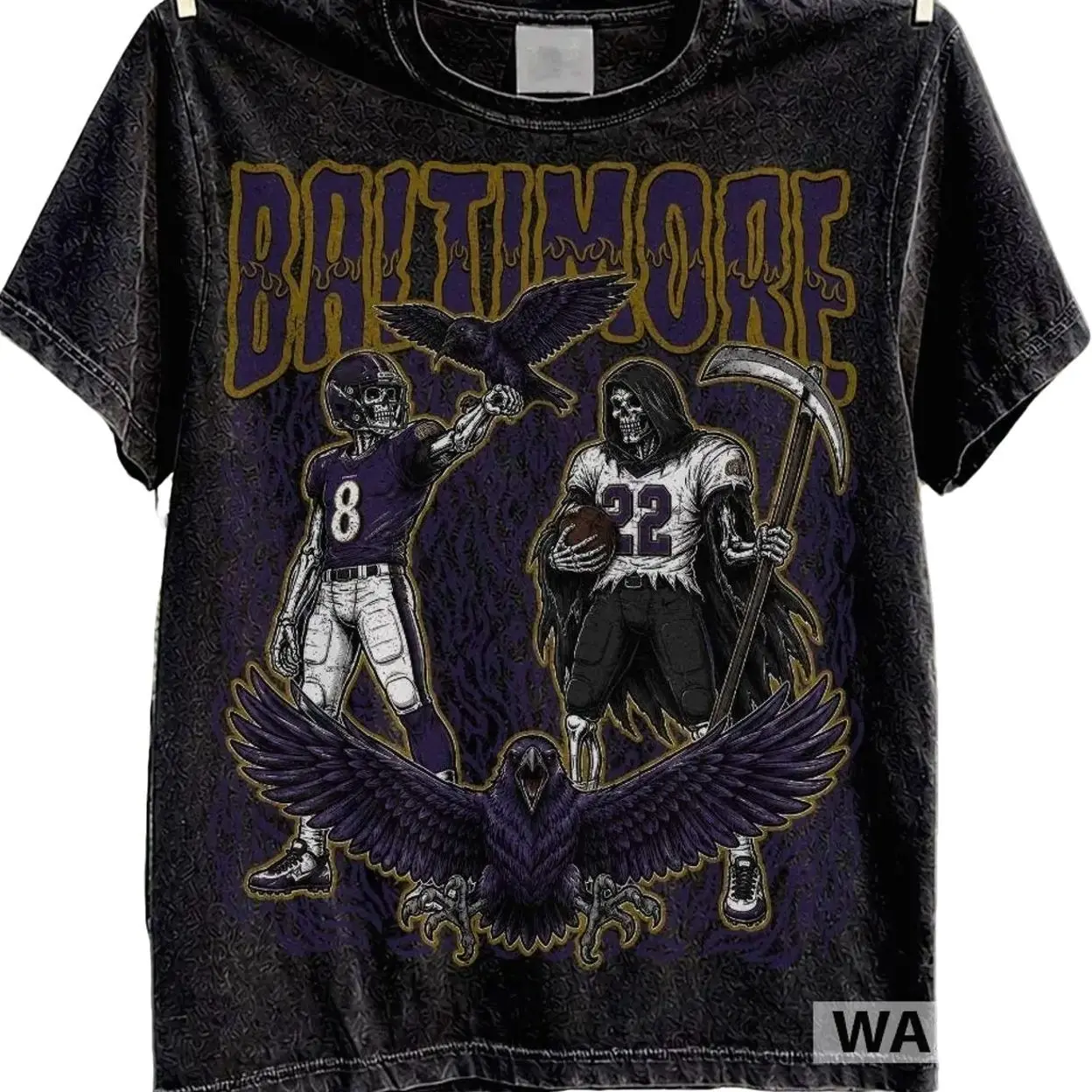Baltimore Football Skull Shirt, Vintage Baltimore Fan Tee, Game Day Gift For Football Fans
