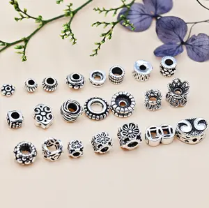 Antique silver bead diy necklace bracelet jewelry beaded bead accessories diy craft supply fidget  stickers craft gift diy bracelet