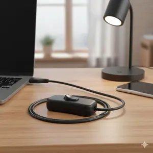USB On/Off Switch Extension Cable with Adapter Plug for LED Lights Strips Lamps Portable Power Supply Desktop PC Laptop Universal Controller Accessories Cord