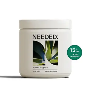 Needed. Sperm Support+ - 60 Capsules (1 Month Supply) - Expertly-Formulated & Tested for Male Fertility and Conception - 15 targeted nutrients, including NAC, clinically studied pre/probiotics, and Shilajit, support optimal sperm health for fertility