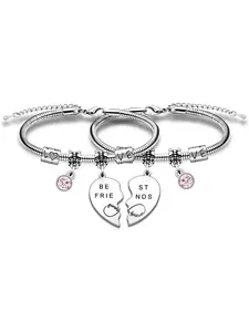 Best Friend Bracelets, Heart Matching Bracelets for Best Friend, Fashion Stainless Steel Jewelry for Women & Girls, Trendy All-match & Exquisite Jewelry for Birthday Gift