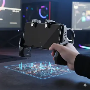 Elevate Your Mobile Gaming: High-Sensitivity Shooting Controller with Ergonomic Grip. Optimized for iOS & Android, Features Responsive Joystick & Triggers for Enhanced Aim & Speed. Plug & Play for Popular FPS Games. Easy Setup, Ultimate Comfort.