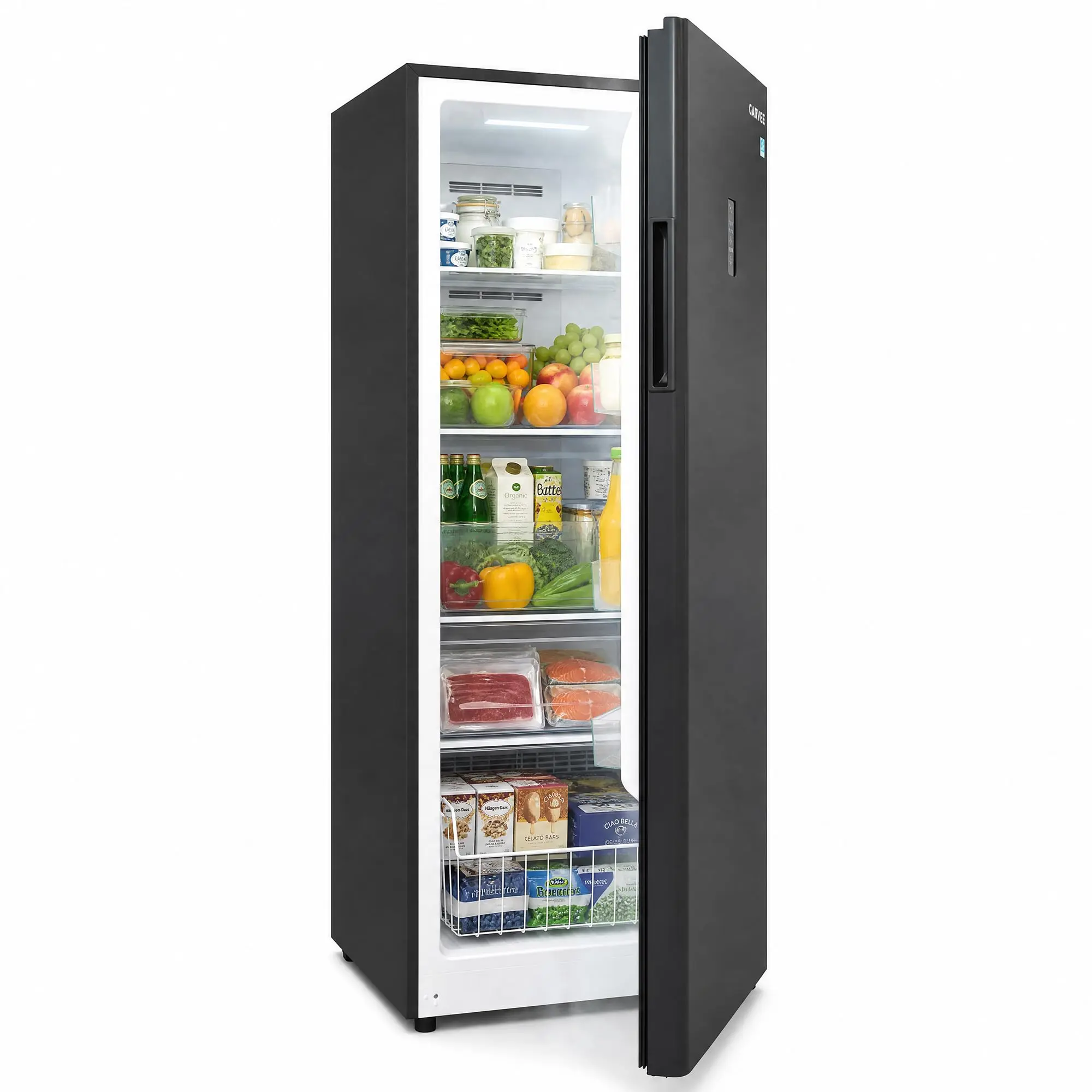 Garvee 17 Cu.Ft Upright Convertible No Frost Freezer, Switchable Refrigerator Freezer with Digital Control & Adjustable Shelves, Quiet Energy Efficient for Home Meal Prep, Office & Small Business