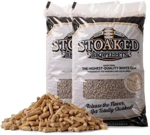 Stoaked BBQ Pellets for Smoker, Natural White Oak, Winter Smoker Fuel for BBQ Grill, Fireplace & Wood Stove, Traeger Grill Compatible, 40 lbs