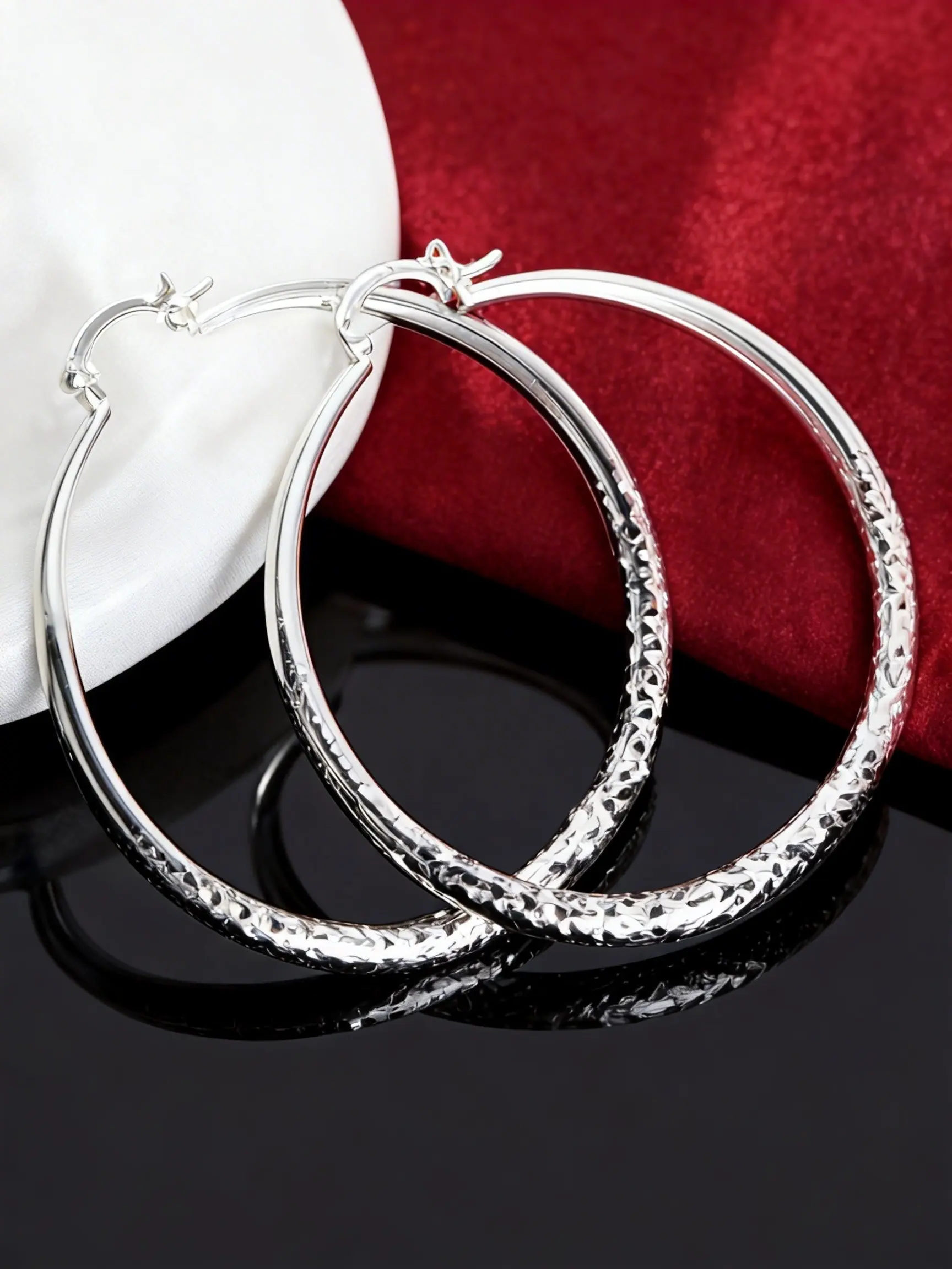 Elegant Silver Color Ear Cuffs, Earrings Hoops for Women, Low Allergy Design, Hypoallergenic Earrings, Perfect for Daily Wear & Holidays, Ideal Valentine Gift