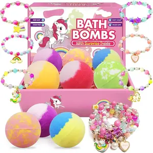 X-TBT20 Unicorn Bath Bombs with Surprise Inside for Kids Girls 6 Kids Bath Bombs with Jewelry Inside Natural Bubble Bath Set for Skin Moisturizing Birthday Christmas Easter Gifts for 4 5 6 7 8 Year Old Body Care Blueberry Bright Cocoa