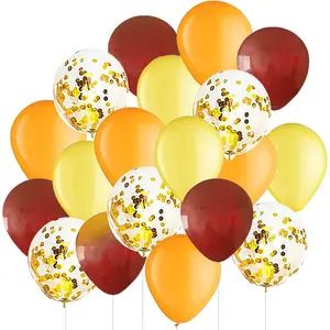 Fall Balloons/Fall Birthday Party Decorations Fall Bridal Shower Decorations/Maroon Orange Thanksgiving Decor/Weddings/20Pcs Balloons Burgundy Orange Yellow Gold
