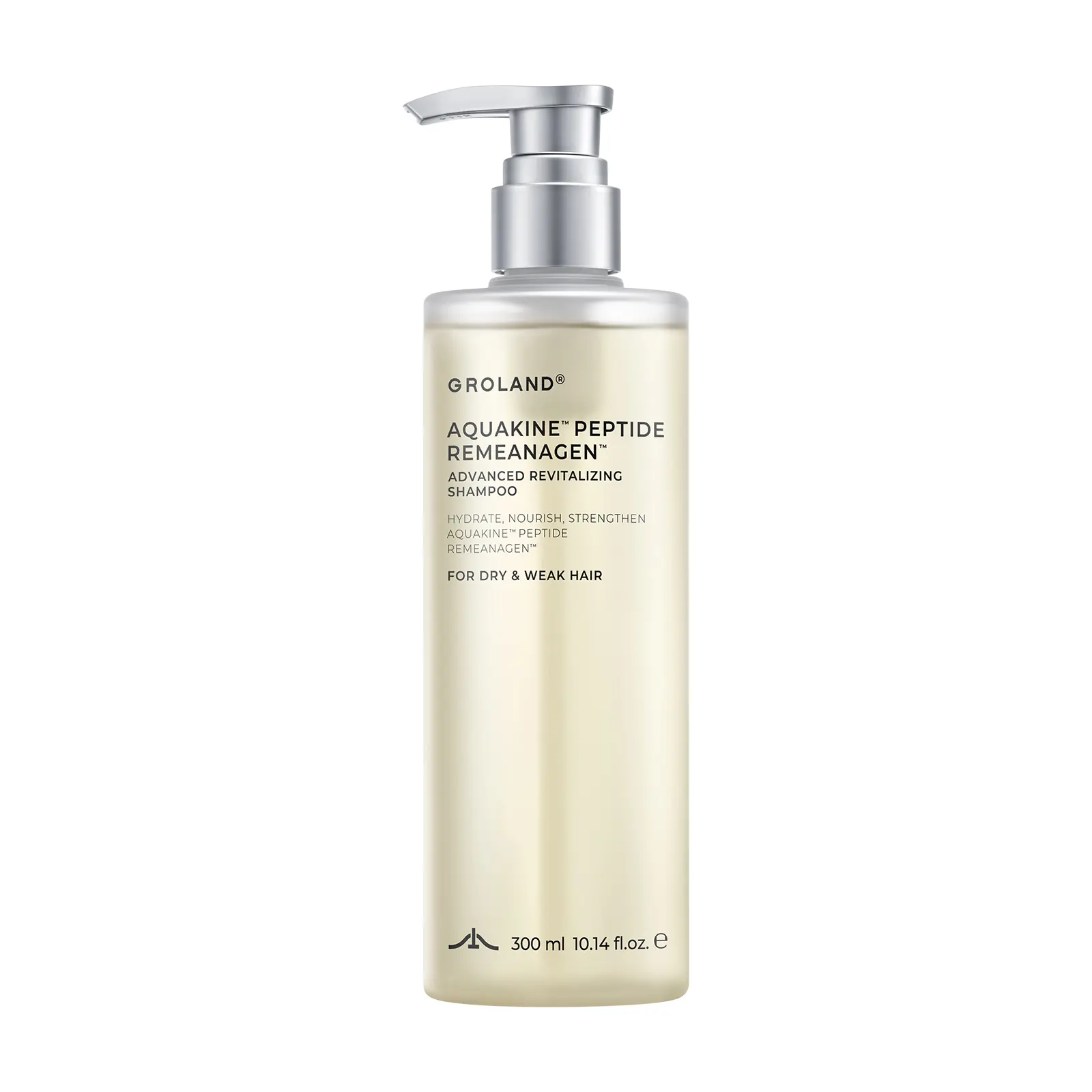 GROLAND Hydrating Shampoo for Dry Hair with Hyaluronic Acid, 10.14 Fl Oz | Nourishing, Moisturizing & Revitalizing Shampoo For Hydration & Softness, With Rose Extract, Ergothioneine & Ceramide NP