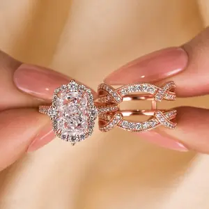 Maxine Vintage 3.0ct Radiant Cut Insert Engagement Ring Set,Bridal Ring Set,5A Cubic Zirconia Women's Ring Jewelry,Wedding Ring Set for Daily,Travel,Proposal,Birthday,Anniversary