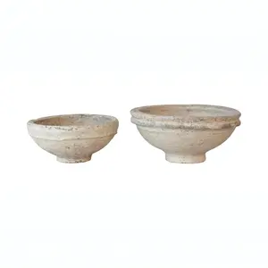 Found Decorative Paper Mache Bowls, Set of 2