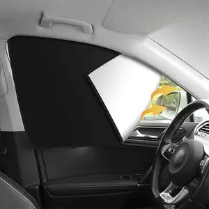 Four Magnetic Car Sun Visors, Titanium Silver Privacy Curtains, Summer UV Protection, Ideal for Camping & Cool Comfort, Car Window Shades