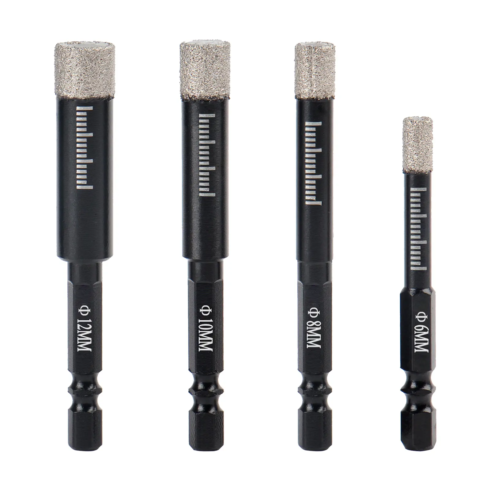 1PC/4PCS 6-12mm Dry Diamond Drill Bits for Porcelain Tile, Vacuum Brazed Hole Saw Set with Hex Shank & Built-in Cooling Wax, for Marble Granite Ceramic Glass Stone Masonry,summervibes