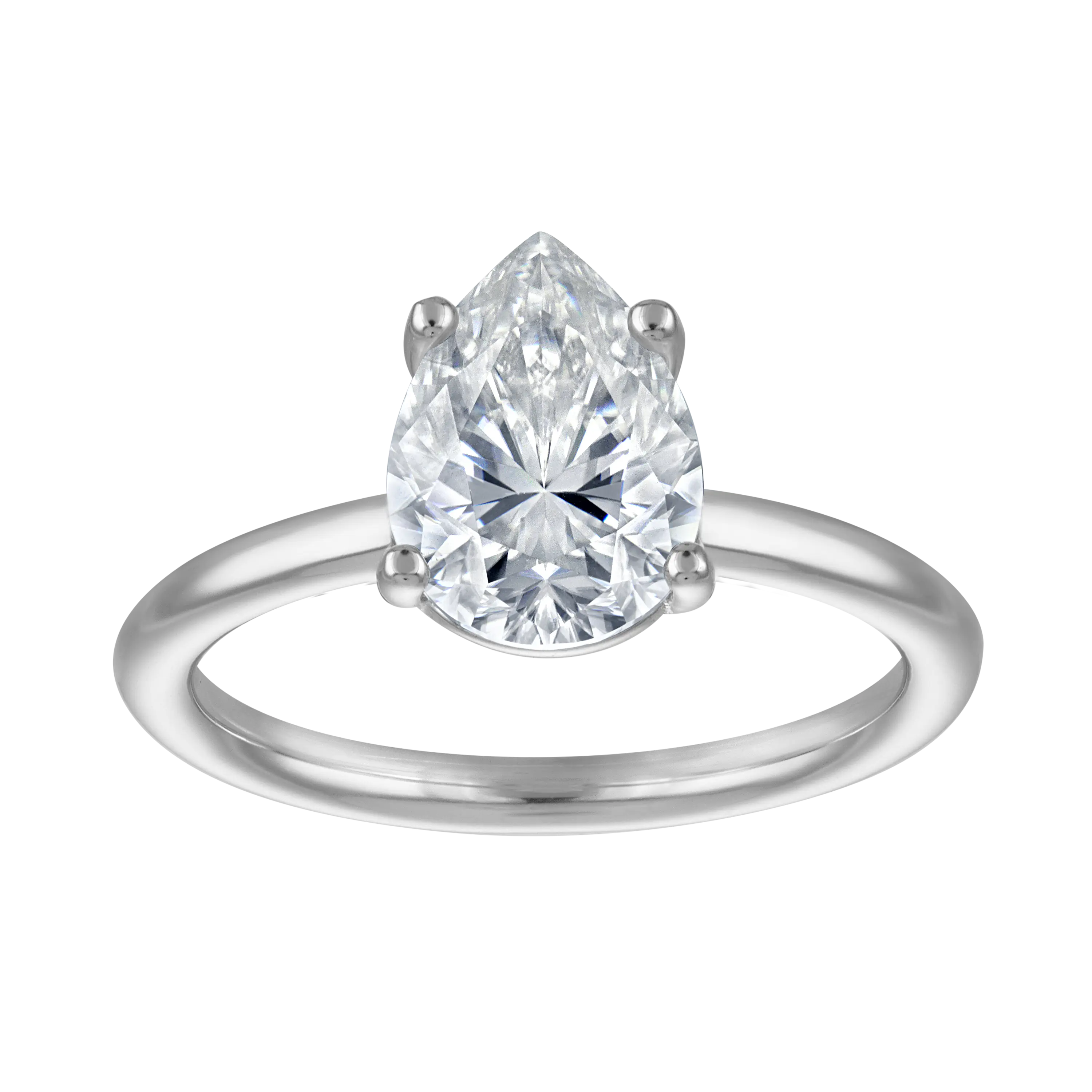 2ct. Pear Moissanite Travel Engagement Ring