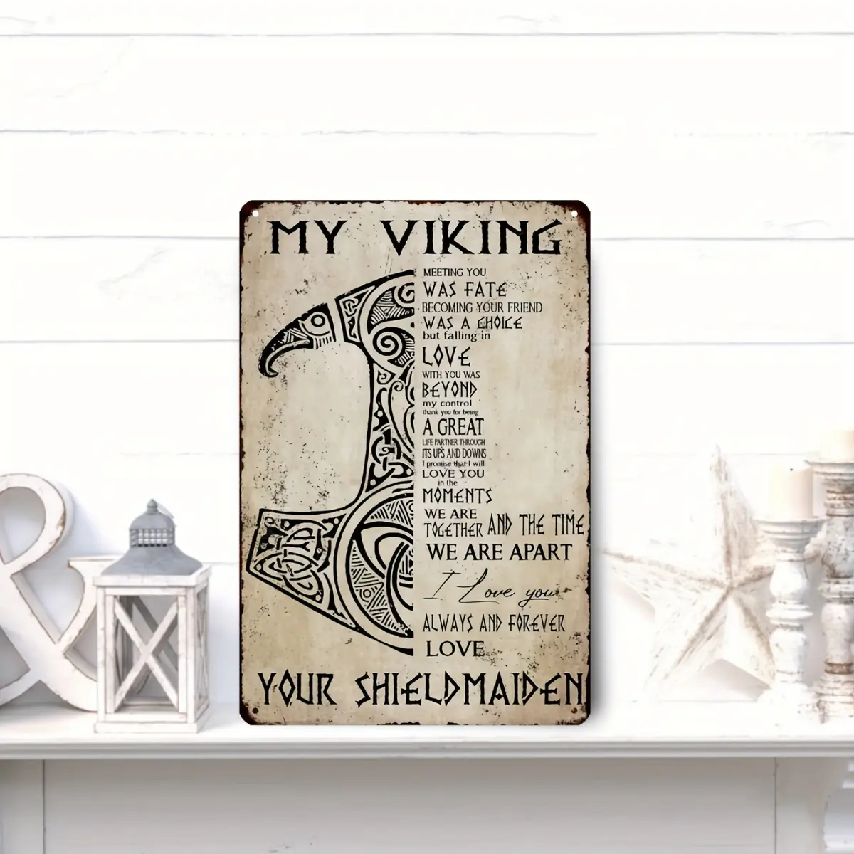Vintage Viking-Inspired Metal Sign (12" X 8") - Perfect For Garage, Bedroom, Or Bar Decor