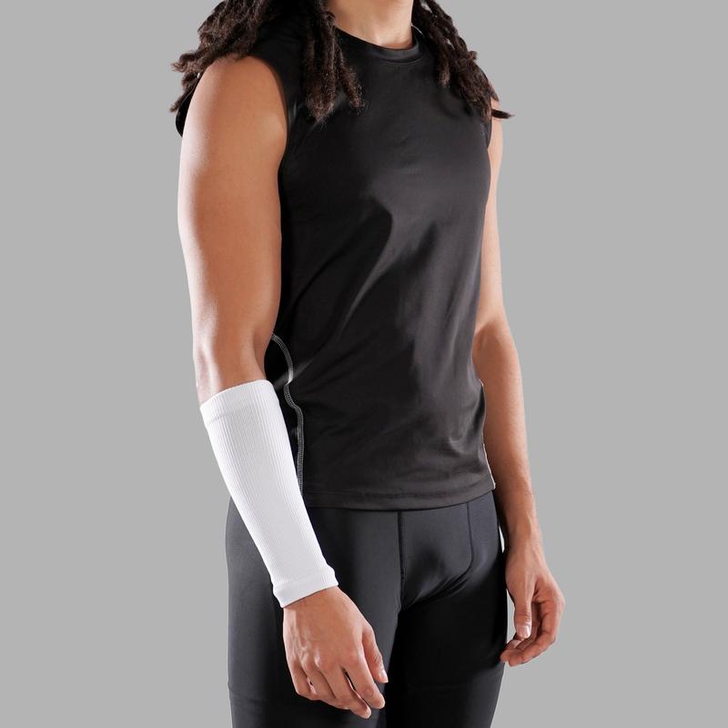 Basic White Seamless Forearm Sleeve - Comfortable Support & UV Protection for Men & Women - Lightweight Breathable Compression Sleeves for Sports Everyday Use