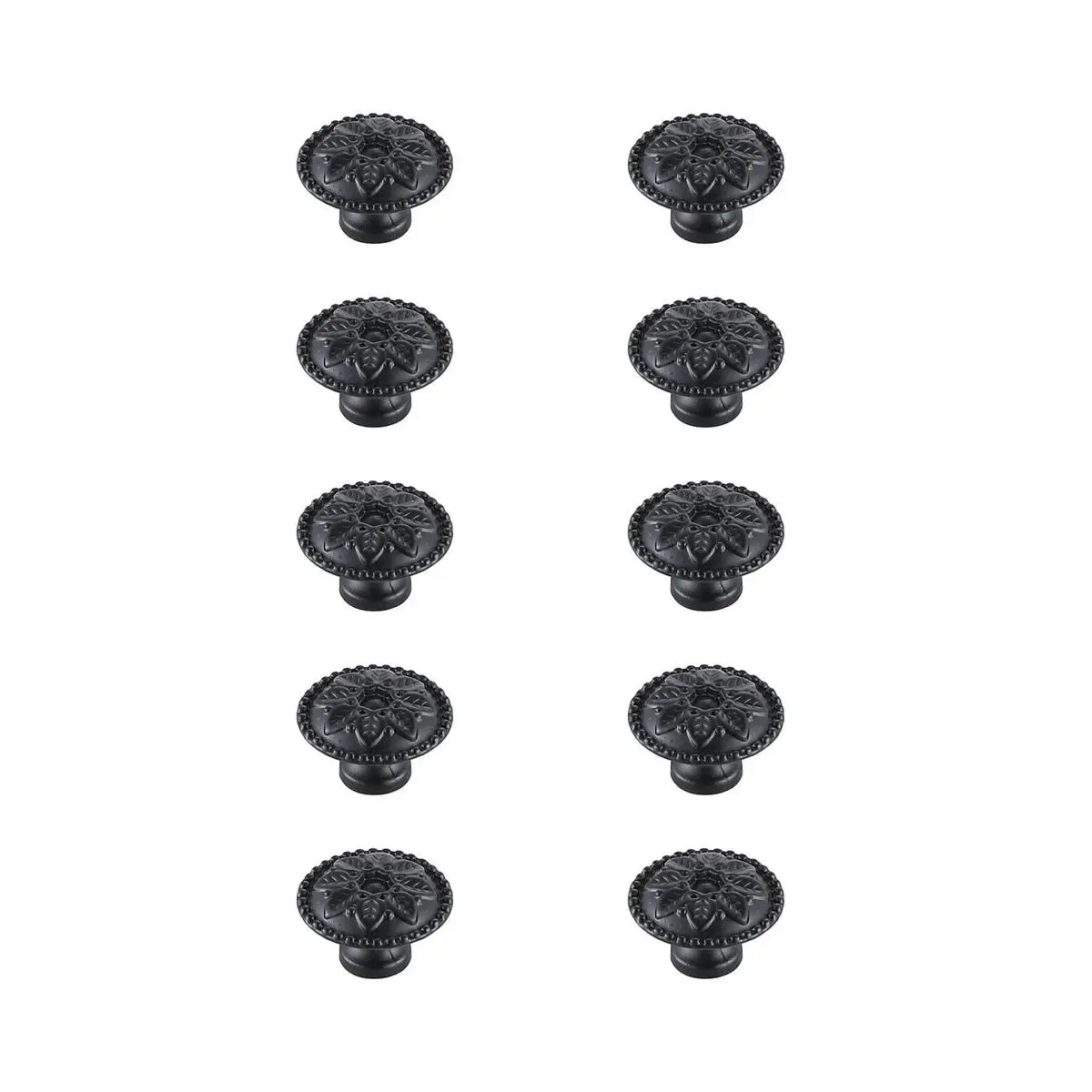 Elegant Decor KB2011-MB-10PK 0.9 in. Dia. Corio Multipack Mushroom Knob, Matte Black - Pack of 10