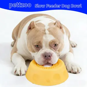 Dog Slow Feeder Bowl with Rolling Ball, No Mess Liquid Treat Lick Bowl, 2-in-1 Enrichment Feeder with Suction Cups