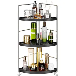 3 Tier Bathroom Corner Organizer Countertop, Vanity Counter Skincare Makeup Storage Shelf, Bathroom Sink Countertop Organizer