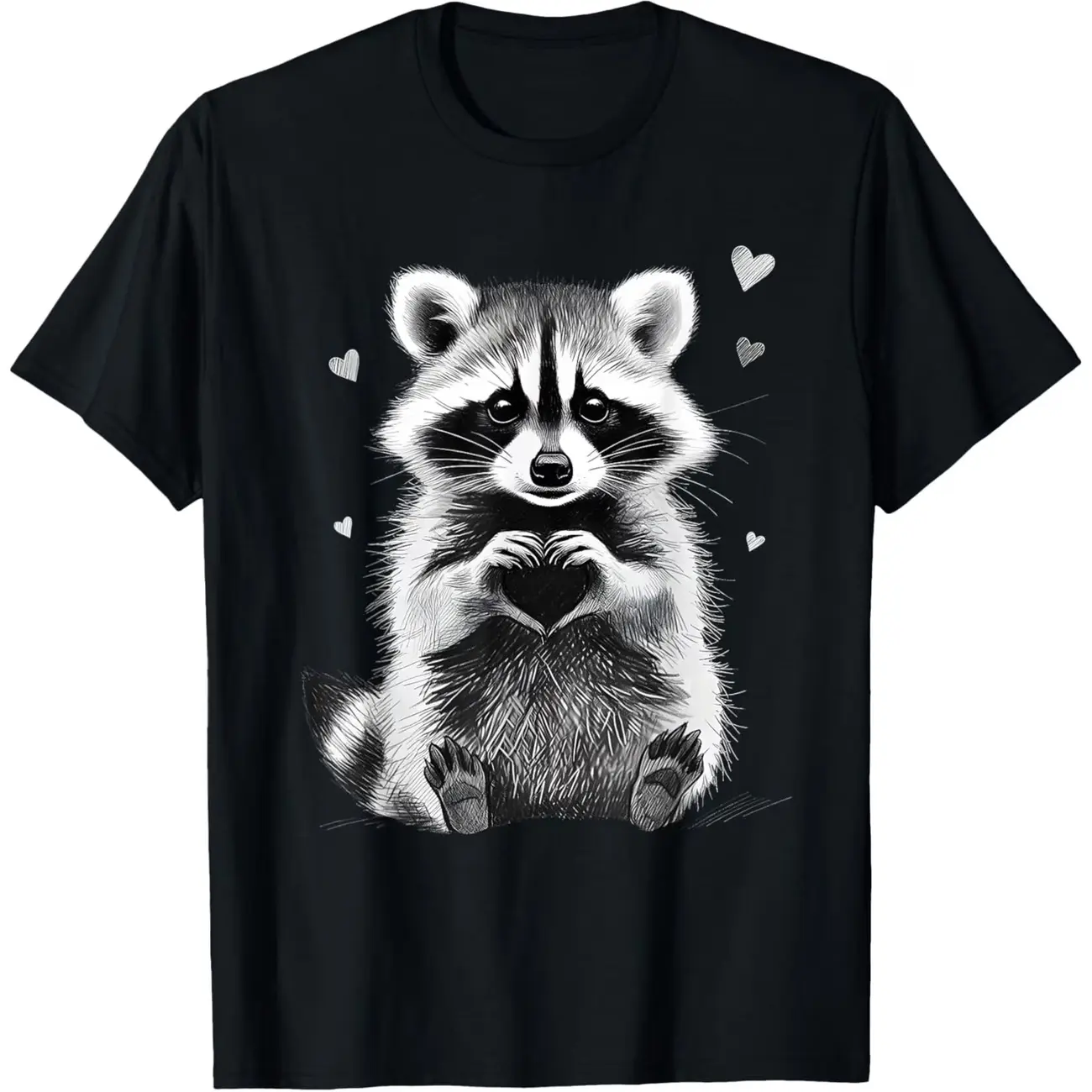 I Stole Your Heart Raccoon Valentine Meme Graphic Cotton T-Shirt, Cute Oversized Crew Neck Tee, Perfect Valentine's Day Gift For Her