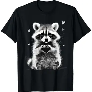I Stole Your Heart Raccoon Valentine Meme Graphic Cotton T-Shirt, Cute Oversized Crew Neck Tee, Perfect Valentine's Day Gift For Her