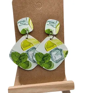 Fun in the Sun Earrings Stud - Decorative Design with Lemon and Lime Accents Lightweight and Elegant Style for Versatile Outfits