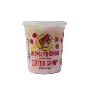 Buc-ee's Cotton Candy - Strawberry Banana Flavor, 2 oz Tub, Fluffy & Sweet, Perfect for Kids & Parties, Texas Road Trip Treat, Official Buc-ee's Snack - Bonbon