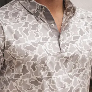 Verxil Retro Camo White Western Pearl Snap Polo - New Arrival