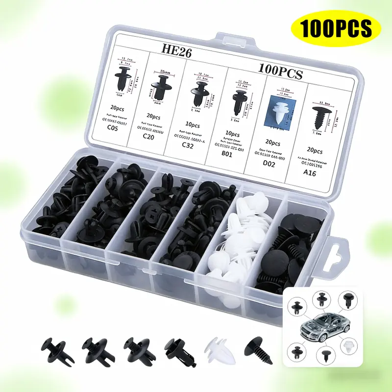 10-Pack Universal Trim Clips Fastener Retainer | 6-7mm Push Pin For Car Door Panels & Interior