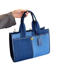 Fashionable Patchwork Tote Bag, Contrast Color Stitching Crossbody Bag, Large Capacity Shoulder Bag for Women, Trendy All-match Bag for Daily Use, Zippered Sling Bag