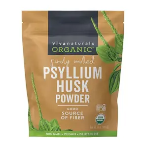 Viva Naturals Organic Psyllium Husk Powder, 24 oz – Finely Ground, Unflavored, Vegan, Keto, Paleo, Non-GMO Plant-Based Superfood, Good Source of Fiber for Gluten-Free Baking, Juices & Smoothies