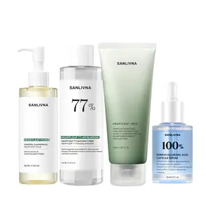 Korean Skincare Set 4-Piece Facial Care Kit, Cleansing Oil, Facial Wash, Cleanser, Toner, Essence for Hydration & Brightening, Perfect Gift for Wives & Mothers