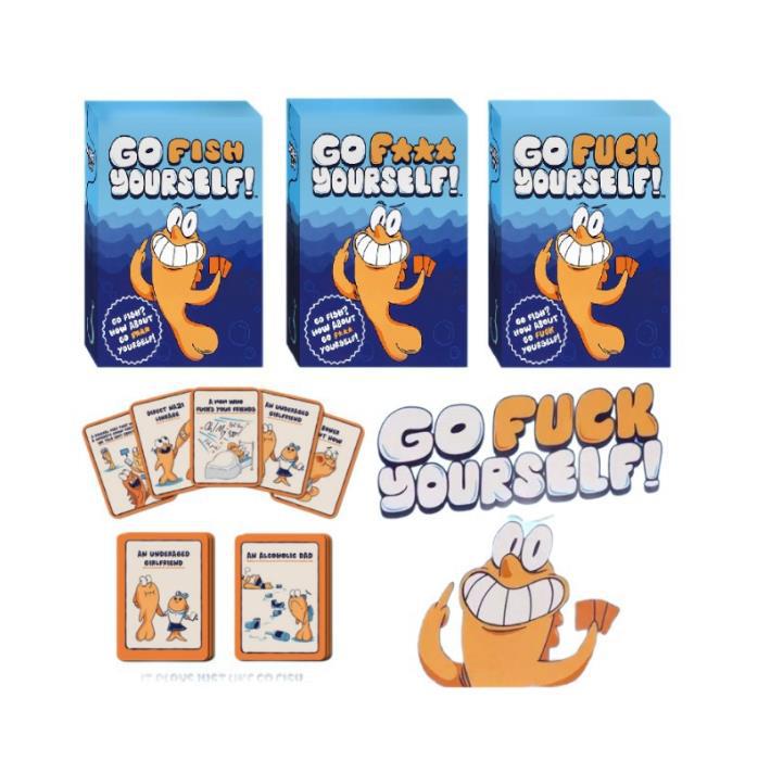 Fishing Man Card Game Funny Card Puzzle Happy