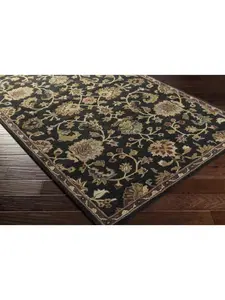 Artistic Weavers AWMD1000-36RD Middleton Mallie Round Hand Tufted Area Rug- Black - 3 ft. 6 in., Traditional, 42" L X 0.394" H X 42" W
