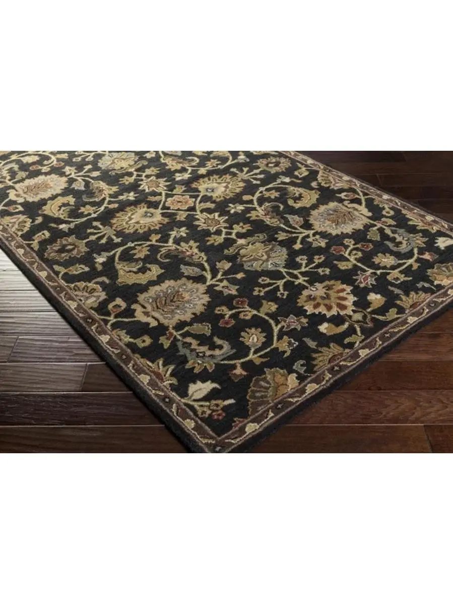 Artistic Weavers AWMD1000-36RD Middleton Mallie Round Hand Tufted Area Rug- Black - 3 ft. 6 in., Traditional, 42" L X 0.394" H X 42" W
