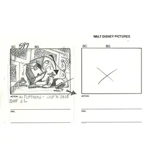 Chip n Dale Rescue Rangers Original Production Animation Storyboard Walt Disney FIRST EPISODE 1988 A182