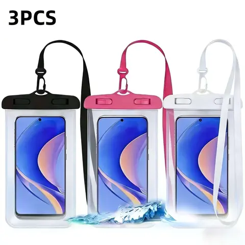 3-Pack Waterproof Phone Bags, Universal Durable Beach Pool Sports Travel Pouches, Summer Swimming Holiday Essential Gear