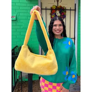 Fuzzy Pastel Yellow Purse
