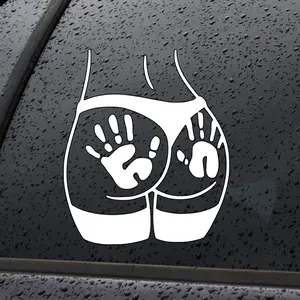 Woman Backside Hand Prints Booty Decal/Sticker for Car Truck SUV Home Decor Cell Phone Laptop Tumbler Accessories Permanent Vinyl Waterproof Car Sticker Decal