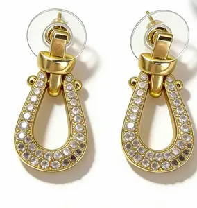 2026 Viral Link Interlocking Drop Earrings for Women 14K Gold Plated Tarnish Resistant Nickel Free Safe for Sensitive Ears Chunky Pave Cubic Zirconia Statement Jewelry Daily Wear Office Party Wedding Date Night Gift for Her