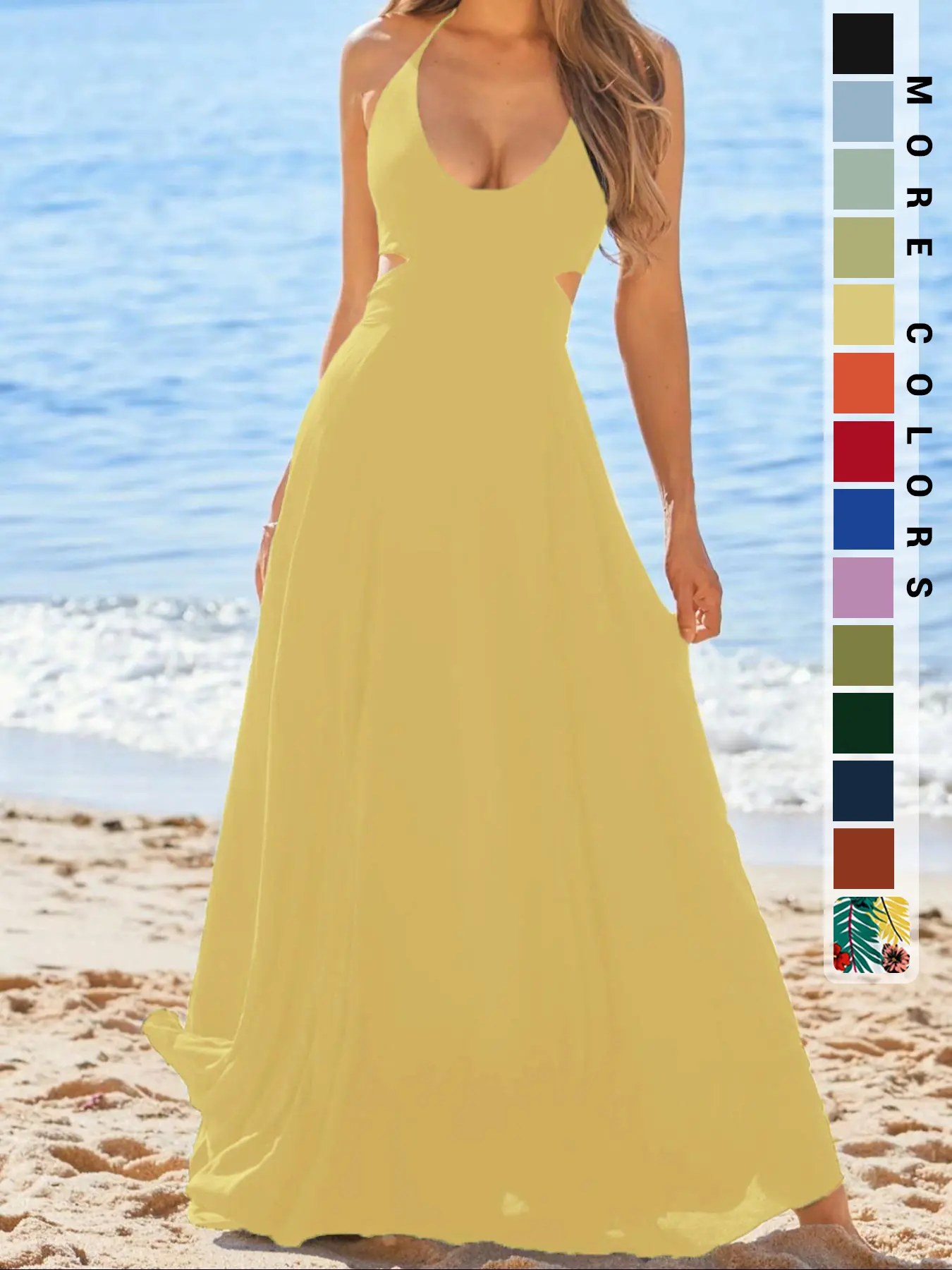 Women's Plain Cut Out Backless Halter Maxi Dress, Boho Bohemian Sleeveless Tie Back A Line Dress for Beach Holiday Vacation, Ladies Clothes for All Seasons, Womenswear - TikTok Shop Women's Plain Cut Out Backless Halter Maxi Dress, Boho Bohemian Sleeveless Tie Back A Line Dress for Beach Holiday Vacation, Ladies Clothes for All Seasons, Womenswear - TikTok Shop