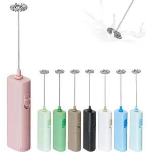 Electric Milk Frother,  Operated Drink Blender,  Maker Mixer, Milk Frother Handled for Coffee, Latte, Matcha,  (Pink)