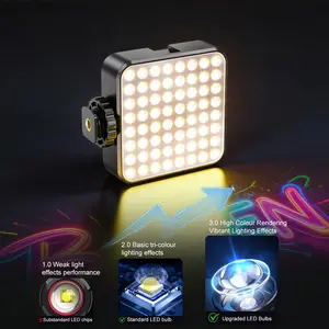 Ireal-X2 Full Color RGB Light, Adjustable Brightness Handheld Camera Hot Shoe Lamp, Portable Pocket LED Lighting for Photography & Video