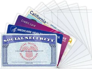 10 PCS Social Security Card Protector Holder Sleeves,31 Mil Soft Clean Waterproof SSN/New Medicare/Credit Card Holder, Soft ID/Debit/Credit Card Covers